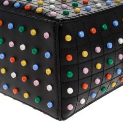 Tod's Black Leather Multicolored Studs Gommino Bag 