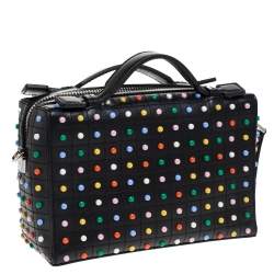 Tod's Black Leather Multicolored Studs Gommino Bag 