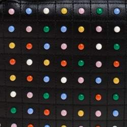 Tod's Black Leather Multicolored Studs Gommino Bag 