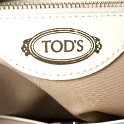 مملوكة مسبقًا حقيبة يد تودز شوبر جلد لامع و جلد بني و بيج