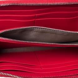 Tod's Red Leather Zip Around Continental Wallet