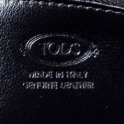 Tod's Black Leather Zip Around Continental Wallet