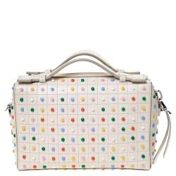 Tod's Cream Leather Multicolored Studs Gommino Bag 