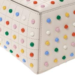 Tod's Cream Leather Multicolored Studs Gommino Bag 