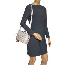 Tod's Cream Leather Multicolored Studs Gommino Bag 