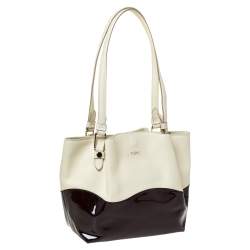 Pre Owned Tod's Cream/Brown Leather Flower Tote