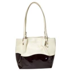 Pre Owned Tod's Cream/Brown Leather Flower Tote
