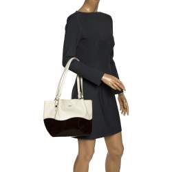 Pre Owned Tod's Cream/Brown Leather Flower Tote