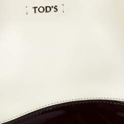 Pre Owned Tod's Cream/Brown Leather Flower Tote