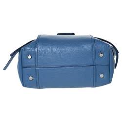 Pre Owned Tod's Blue Leather Medium Double T Tote