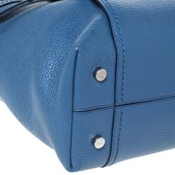 Pre Owned Tod's Blue Leather Medium Double T Tote