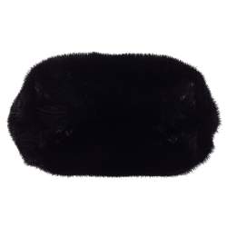 مملوكة مسبقًا حقيبة تودز تي فلاب جلد وفرو منك أسود