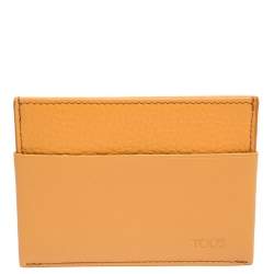 Tod's Orange Leather Card Holder