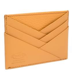 Tod's Orange Leather Card Holder