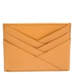 Tod's Orange Leather Card Holder