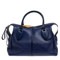 مملوكة مسبقًا Tod's Navy Blue Leather D Styling Bowler Bag