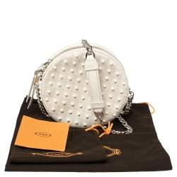 مملوكة مسبقًا حقيبة كروس تودز غوميني مستديرة جلد أبيض