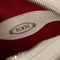 مملوكة مسبقًا حقيبة كروس تودز غوميني مستديرة جلد أبيض