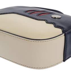 Pre Owned Tod's Blue/White Leather Zoo Shark Camera Crossbody Bag