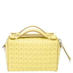 Pre Owned حقيبة تودز غومينو صغيرة مرصعة جلد أصفر 