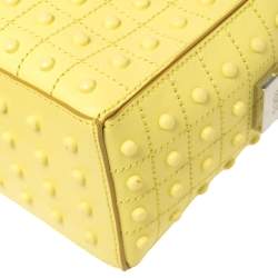 Pre Owned حقيبة تودز غومينو صغيرة مرصعة جلد أصفر 