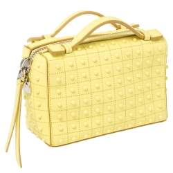 Pre Owned حقيبة تودز غومينو صغيرة مرصعة جلد أصفر 