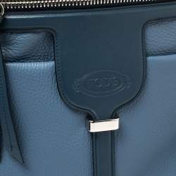 Pre Owned Tod's Blue Leather Thea Bucket Bag