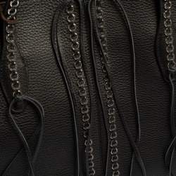 Pre Owned Tod's Black Leather ANJ Rings Shopper Tote