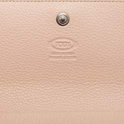 Pre Owned Tod's Black Leather Logo Flap Wallet 