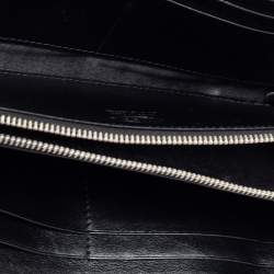 Tod's Black Quilted Leather Double T Zip Around Wallet