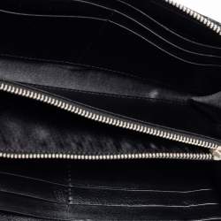 Tod's Black Quilted Leather Double T Zip Around Wallet