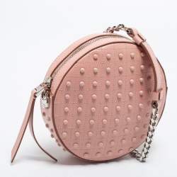 Tod's Pink Leather Round Gommini Crossbody Bag