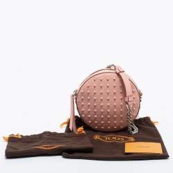Tod's Pink Leather Round Gommini Crossbody Bag