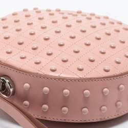 Tod's Pink Leather Round Gommini Crossbody Bag