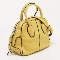 Tod's Yellow Leather Mini Miky Satchel