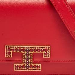 Tod's Red Leather T Timeless Micro Crossbody Bag