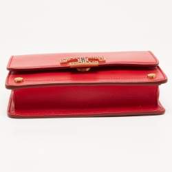 Tod's Red Leather T Timeless Micro Crossbody Bag