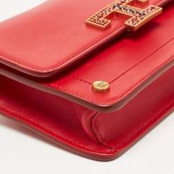 Tod's Red Leather T Timeless Micro Crossbody Bag