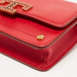 Tod's Red Leather T Timeless Micro Crossbody Bag