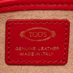Tod's Red Leather T Timeless Micro Crossbody Bag