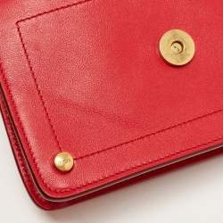 Tod's Red Leather T Timeless Micro Crossbody Bag