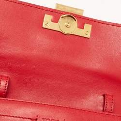 Tod's Red Leather T Timeless Micro Crossbody Bag
