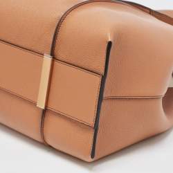 Pre Owned Tod's Brown Leather Small T Timeless Shopping Tote