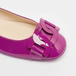 Pre Owned Tod's Purple Patent Leather Ballet Flats Size 38