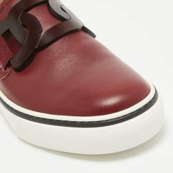 Tod's Red Leather Kate Slip On Sneakers Size 39.5