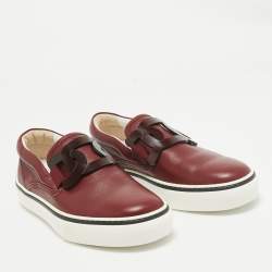 Tod's Red Leather Kate Slip On Sneakers Size 39.5