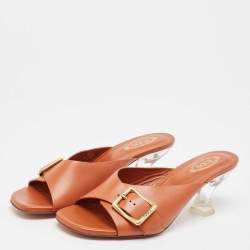 Tod's Brown Leather Slide Sandals Size 39