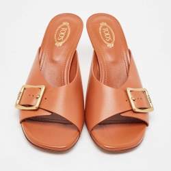 Tod's Brown Leather Slide Sandals Size 39
