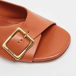 Tod's Brown Leather Slide Sandals Size 39