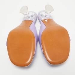 Pre Owned Tod's Purple Leather Slide Sandals Size 37.5